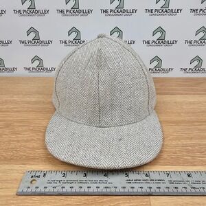 Pugs Grey Herringbone Flat Brim Baseball Cap Adjustable Hat
